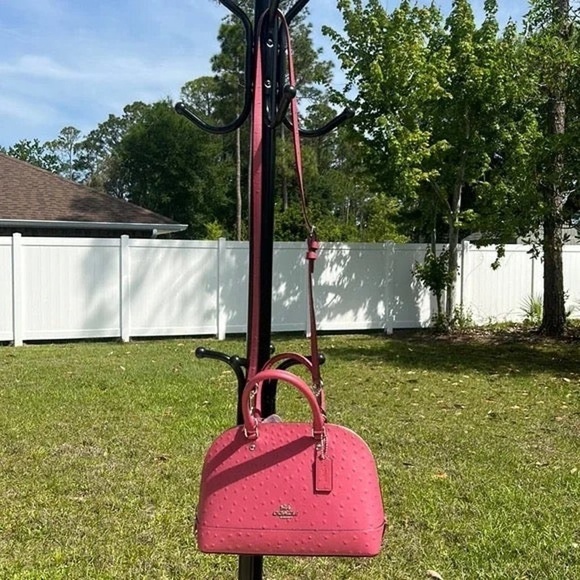 New Coach ostrich-embossed satchel / crossbody bag / shoulder bag - Picture 8 of 16